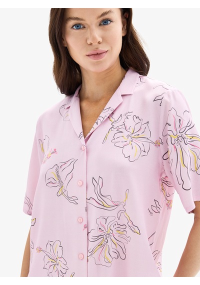 Kadın Pijama Üstü 52022 - Desenli Çok Renkli