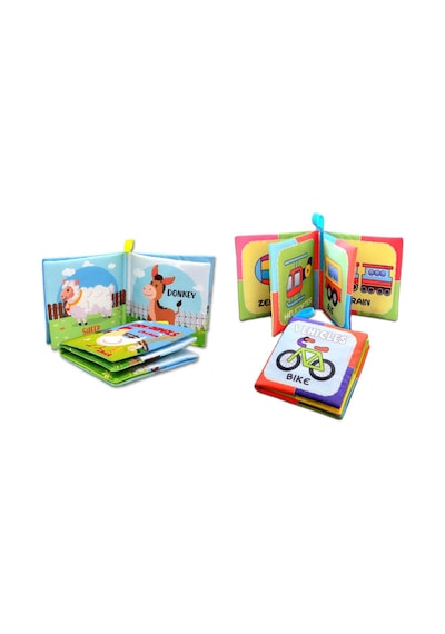 2 Kitap Tox Ingilizce Çiftlik Hayvanları ve Taşıtlar Kumaş Sessiz