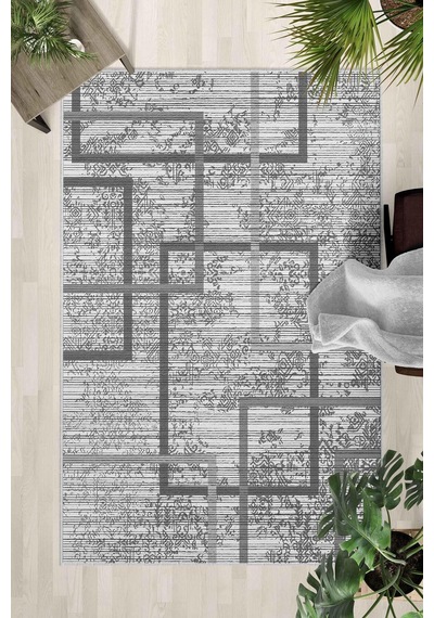 Kaymaz Taban Yıkanabilir Halı Mutfak, Salon, Yatak Odası İçin Modern Dijital Baskı Halı Slnhalı81 - 334 Çok Renkli
