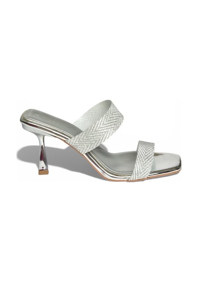 Fox Shoes Y820013834 Gümüş Ayna İnce Topuklu Kadın Ayakkabı Gümüş