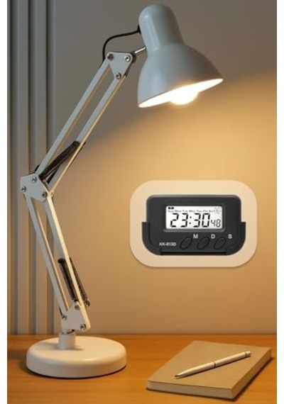 2li Set Masa Lambası + Kronometreli Pomodoro Ders Çalışma Masa Lambası Beyaz 811 7009
