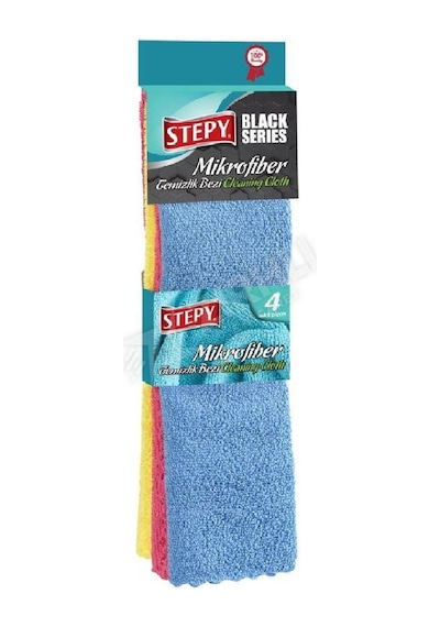 Stepy Microfiber 4 Lü Bez Black Çok Renkli