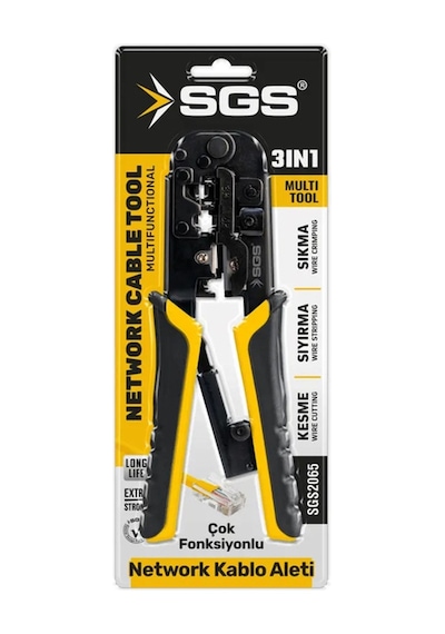 Sgs2065 Network Kablo Pensesi 3 İn 1 Kesme Sıyırma Sıkma