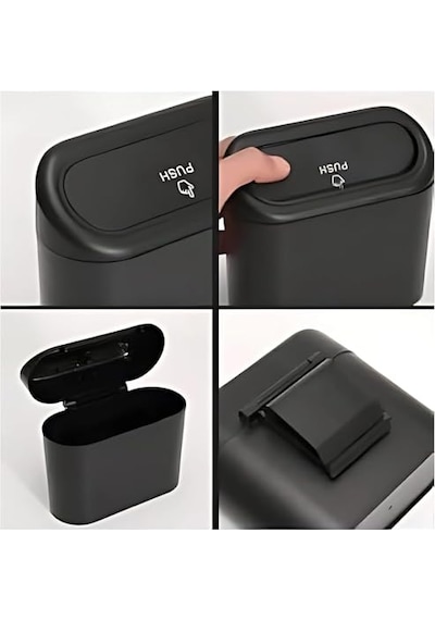 Orret Home Araç İçi Asılabilir Mini Çöp Kovası Otomatik Kapaklı, Koltuk Arkasına Asılabilir Pratik Oto Çöp Kutusu, Plastik Araç İçi Çöp Kovası, Araba Düzenleyici 6998