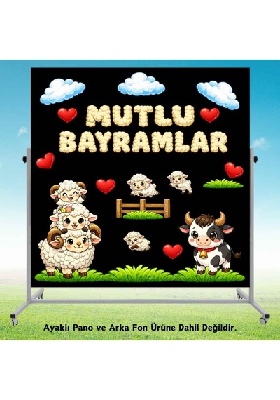 Kurban Bayramı Temalı Okul Panosu Figür Seti Hazır Kesim Sınıf Süsü