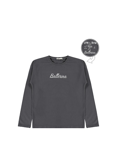 Civil Girls Ballerina Baskılı 10-13 Yaş Sweatshirt - Gri Antrasit