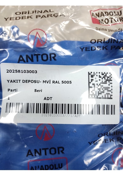 Antor/lombardini Yakıt Mazot Deposu Plastik Mavi Ad320/15ld315/350 6,5hp7,5hp