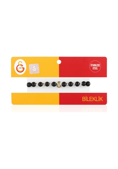 Gsstore Galatasaray Doğal Taş Çelik Logo Bileklik U252268