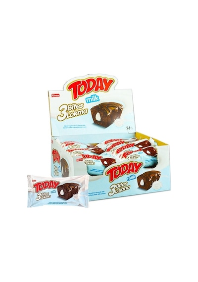 Today 3 Bites Sütlü Kek 40 Gr. 24 Adet (1 Kutu)