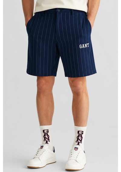 Gant Men's Regular Fit Striped Bermuda Navy Shorts Erkek Kanvas Bermuda Şort Lacivert