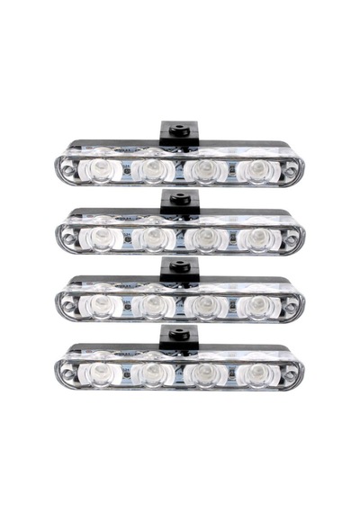 Araç İçi Çakar Led Seti Kumandalı 4 Parça 12v Turuncu İkaz Lambası