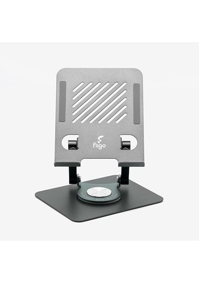 Fiigo 360 Derece Dönebilen Tablet Ve Telefon Standı Metal Grey