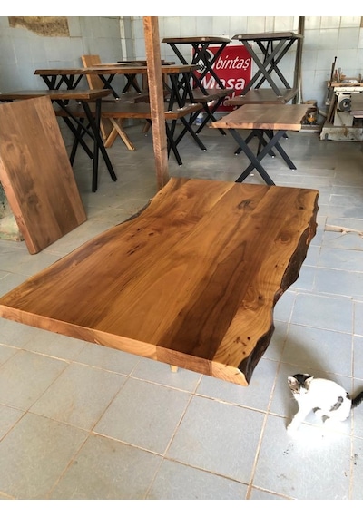 Bintaşmobilya Ceviz Ağacı Kütük Masa Üstü 140X80.Cm