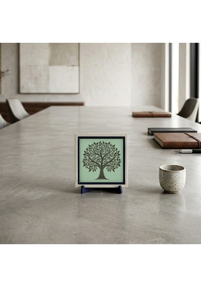 Ağaç Figürlü Modern Dekoratif Obje, Çalışma Masanız İçin Şık Bir Parça 10x10 Cm