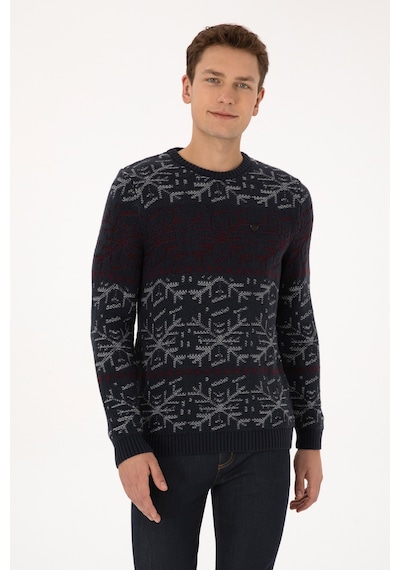 U.S. Polo Assn. Erkek Açık Lacivert Kazak 50308237-VR059