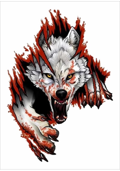 Kurt Bozkurt Sticker - Araba Oto Motosiklet Karavan Sticker - 00004 15x10 Cm