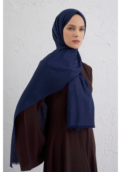 Armine Monogram Desen Edition Şal Lacivert