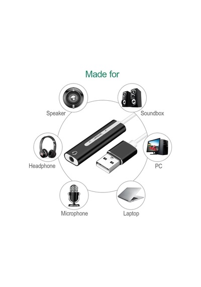 5072 7.1 Usb Harici Ses Kartı 3.5 Mm Çevirici Dönüştürücü Ses Kartı