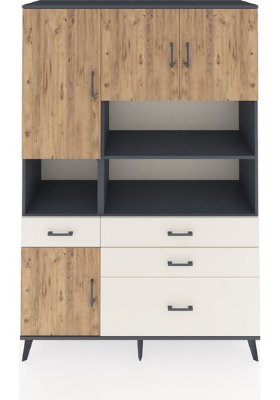 Hyperion Dolap 9 Raflı 4 Çekmeceli 4 Kapaklı 132x44x195 Antrasit-çam/aytaşı Atlas Çam/aytası - Antrasıt Hyperion Dolap 9 Raflı 4 Çekmeceli 4 Kapaklı 132x44x195 Antrasit-çam/aytaşı Atlas Çam/aytası - Antrasıt