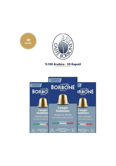 Caffe Borbone Arabica 30'lu Kapsül Kahve - Nespresso Uyumlu, Saf Arabica İle Zarif Bir Fincan
