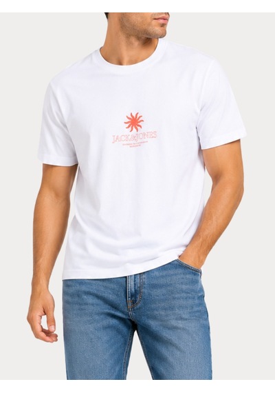 Jack & Jones Jorhyeres Tee Ss Crew Neck Fst Beyaz