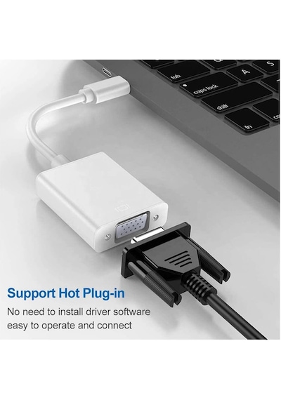 Usb Type C To Vga Çevirici Kablo Görüntü Aktarım Lcd Projeksiyon (551664579)