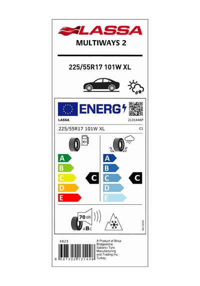 Lassa 225/55R17 101W XL Multıways 2 Dört Mevsim Lastiği 2024