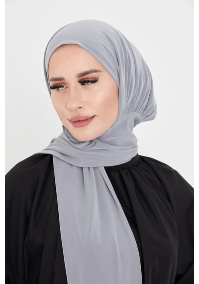 Hürrem Bone Gri Pratik Hazır Geçmeli Tesettür Bone Sandy Boyunluklu Çıtçıtlı 2505 15 Gri