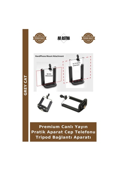 Premium Canlı Yayın Pratik Aparat Cep Telefonu Tripod Bağlantı Aparatı