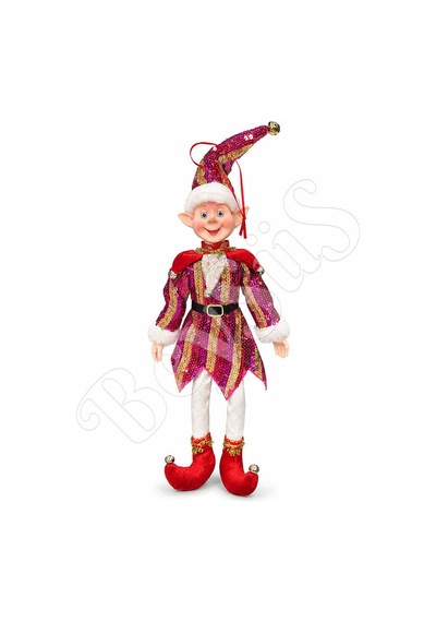 Yılbaşı Ağacı Süsü Mor Gold Elbiseli Elf 36 Cm Diğer