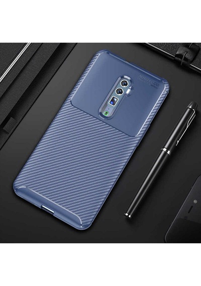 Oppo Reno 10x Zoom Kılıf Zore Negro Silikon Kapak Lacivert