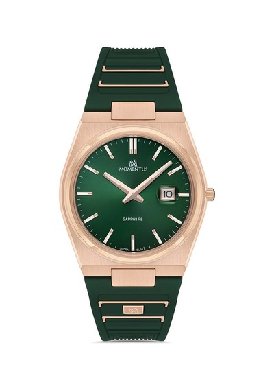 Momentus Em345r-15yr Quartz Silikon Yeşil Safir Cam 40 Mm Erkek Kol Saati