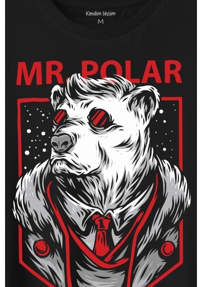 Mr Polar Kutup Ayısı Animal Baskılı Tişört Unisex T-shirt 001