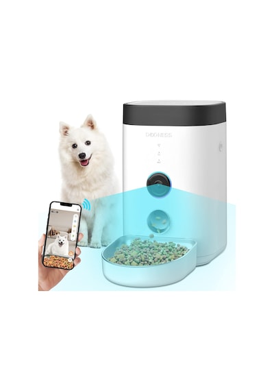 Dogness F10a Kameralı Otomatik Mama Kabı - 1080p Hd, Wi-fi Bağlantılı, 3.6 Litre