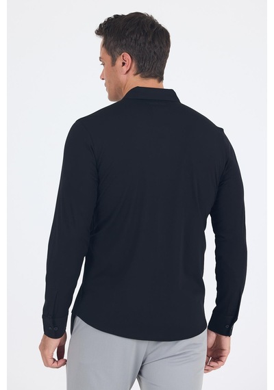 İmza Siyah Uzun Kol Düz Örme Polo Yaka Cepsiz Esnek Classic Slim Fit Gömlek 1004250153 001 Siyah İmza Siyah Uzun Kol Düz Örme Polo Yaka Cepsiz Esnek Classic Slim Fit Gömlek 1004250153 001 Siyah