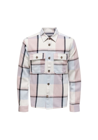 Only & Sons Erkek Önü Cepli Oduncu Gömlek 22025473 Açık Mavi
