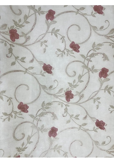 Krem Pembe Çiçek 16 M2 Duvar Kağıdı 92175 Çok Renkli