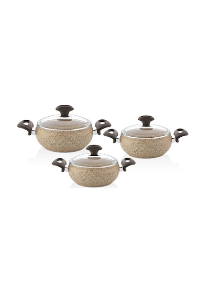 Falez Creamy 6 Parça Güveç Midi Set Krem