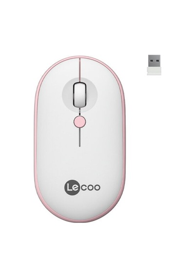 Lecoo, Ws212 Kablosuz Optic 1600dpi Pembe Mouse