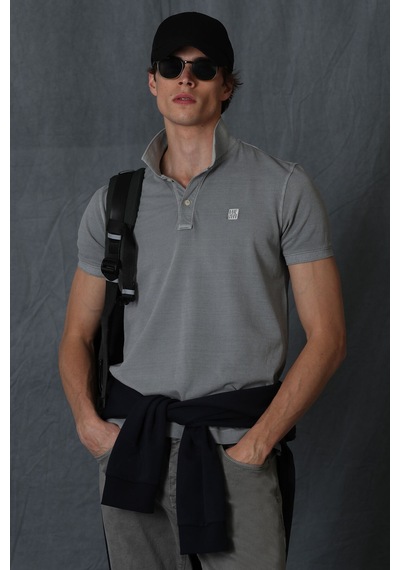 Lufian Erkek Vernon Spor Polo Yaka T-Shirt 111040121 Gri