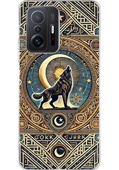 Xiaomi Mi 11t - 11t Pro Uyumlu Yalnız Kurt Göktürk Baskılı Silikon Kılıf Renkli
