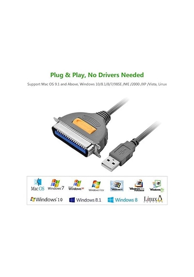 Ugreen Usb Ieee1284 Paralel Yazıcı Kablosu 2 Metre