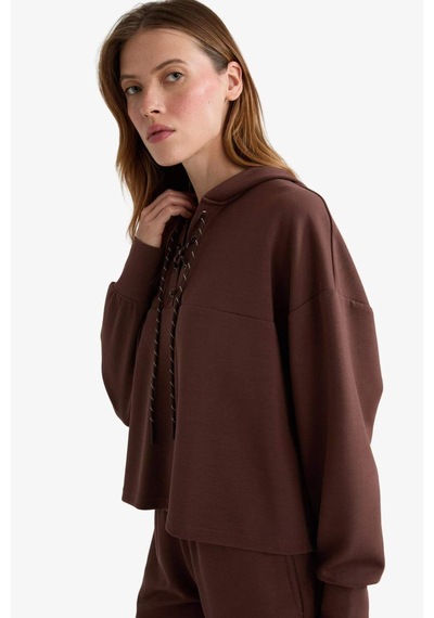 Defacto Modal Bağlama Detaylı Sweatshirt-fall İn Love Loungewear G0002ax25wnbn334 Kahve