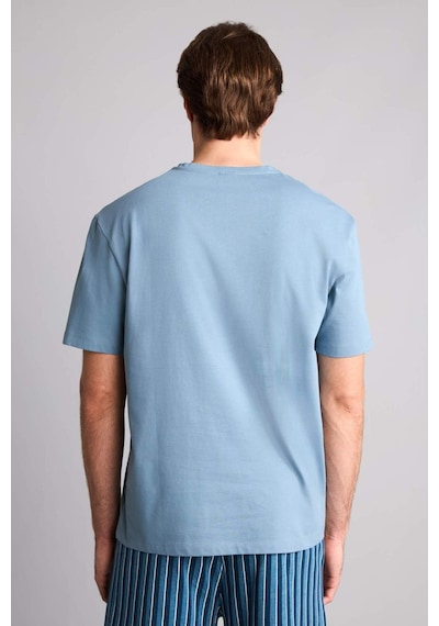 Defacto New Regular Fıt Kısa Kollu 2li Pijama Takım H8712ax26smbe485 Mavi-be485