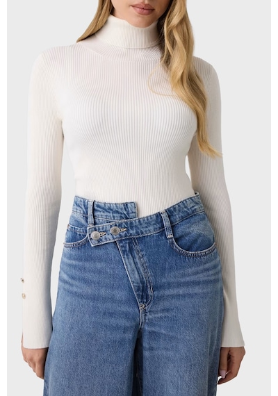 Guess Ls Tn Ellie Slim Fit Balıkçı Yaka Fitilli Kazak W6br29z1417 Kadın Kazak W6br29 Z1417 G012 Beyaz