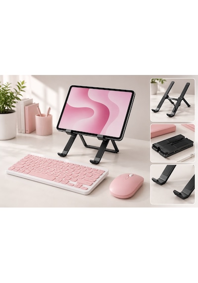 Poco Pad 12'' Uyumlu Ergonomik Tablet Çalışma Seti Stand+klavye+mouse Diğer