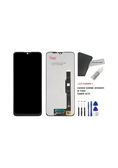 Tkgz - Tcl 20se İle Uyumlu Lcd Ekran Dokunmatik Servıce Pack Lcd + B-7000 + Tamir Kiti
