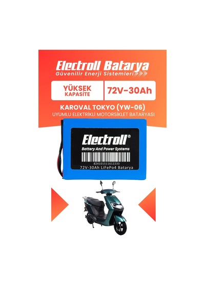 Karoval Tokyo Yw-06 Uyumlu Batarya Yüksek Kapasite Lifepo4 72v 30ah Elektrikli Motosiklet Bataryası