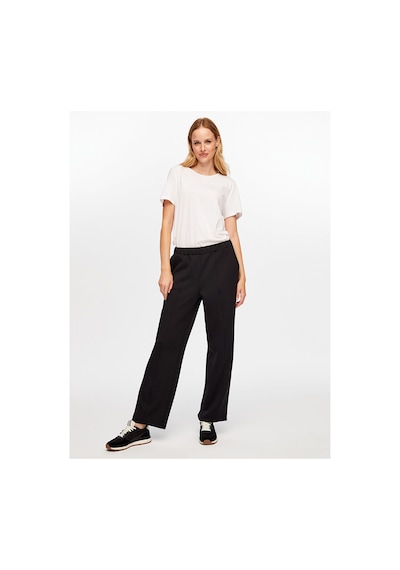 Önü Dikiş Detaylı Modallı Wide Leg Fit Eşofman Alt W26esa005 Uw26esa00510 Siyah
