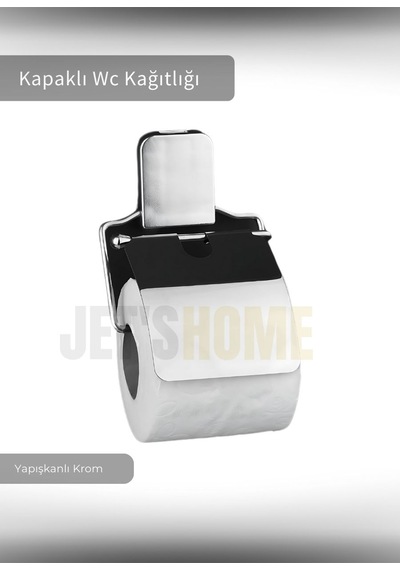 Jet's Home Paslanmaz Kapaklı Tuvalet Kağıdı Askılığı Wc Kağıtlık Tutucu Krom Krom